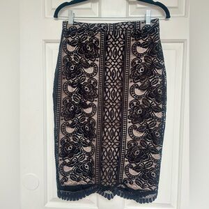 Love Fire Black Lace Pencil Skirt size Medium